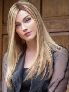 Lange Blonde Perücken Ohne Kappe Aus 100 % Echthaar