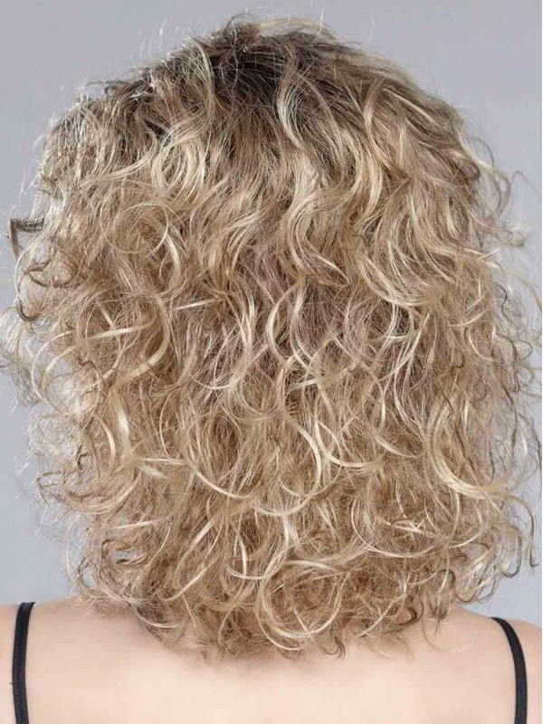 Schulterlange Glamouröse Locken Kappenlose Echthaarperücken