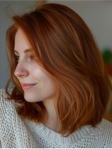 12" Ohne Pony Glatte Kupferne Lace Front Perücken Aus Echtem Menschenhaar
