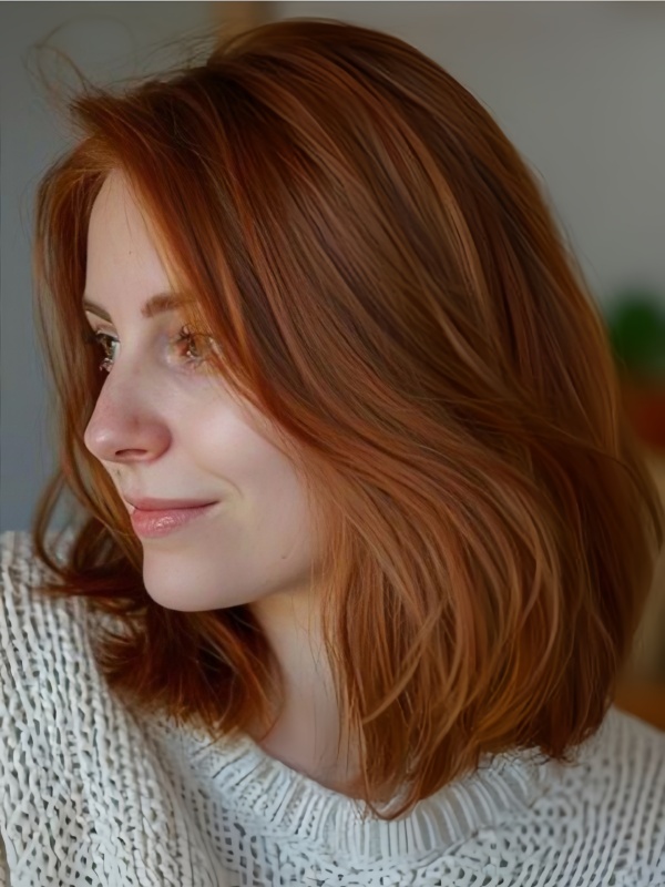 12" Ohne Pony Glatte Kupferne Lace Front Perücken Aus Echtem Menschenhaar